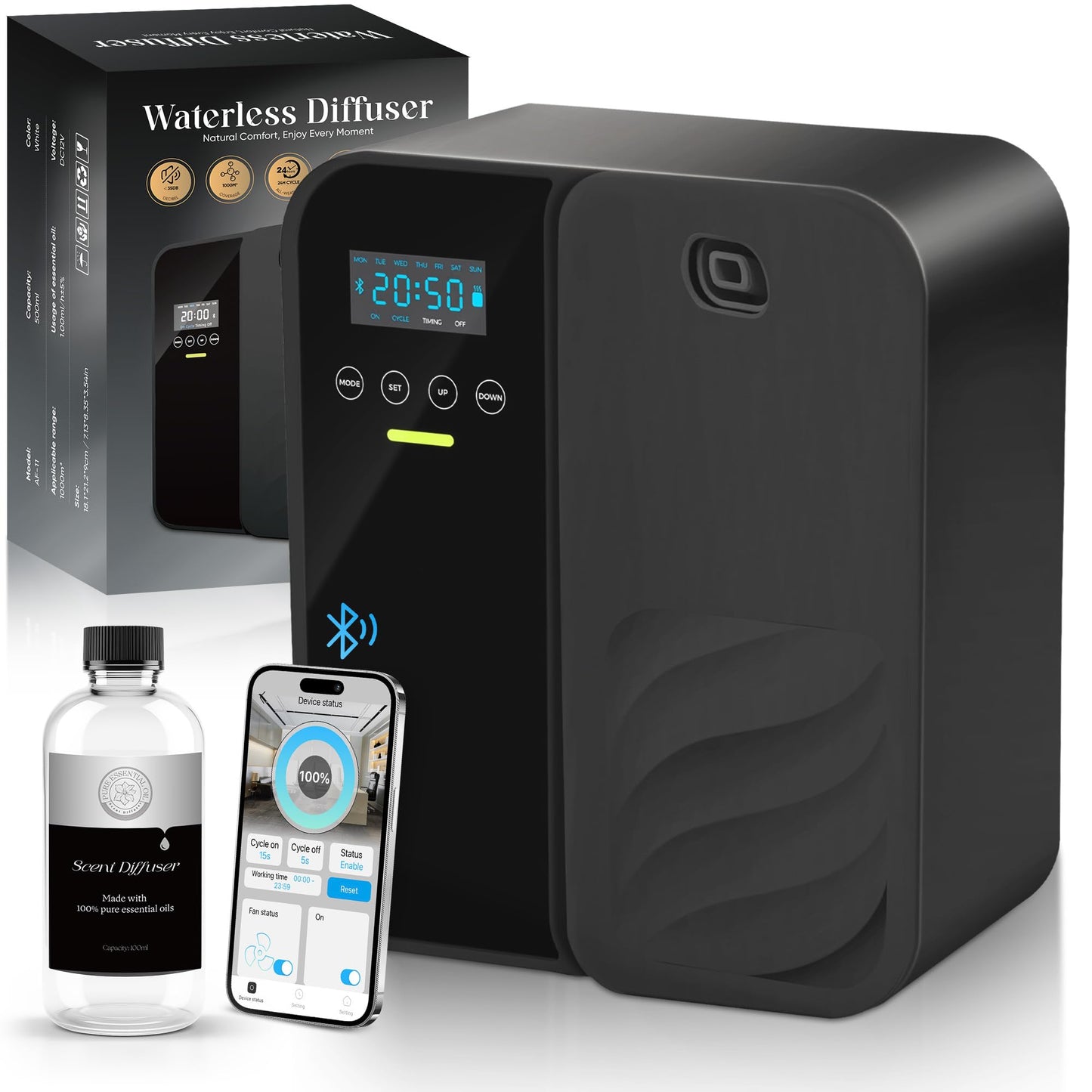 Hotel Scent Diffuser - Whole Home Scent Machine, 1000 m3 Coverage (~5000 Sq Ft), 500ml Capacity