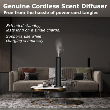 Hotel Scent Diffuser Machine - Cordless Rechargeable Diffuser for Large Rooms | App Bluetooth Control