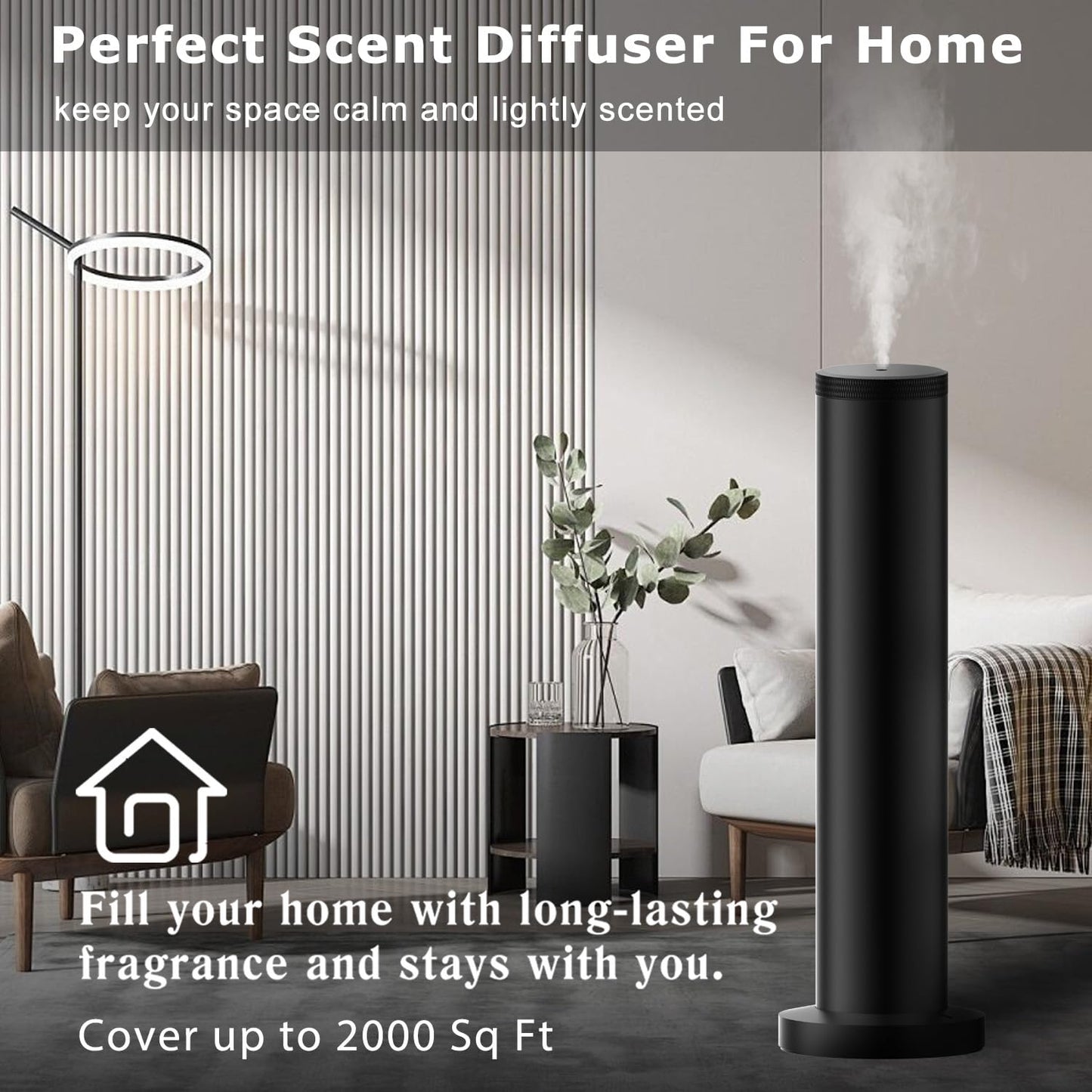 Hotel Scent Diffuser Machine - Cordless Rechargeable Diffuser for Large Rooms | App Bluetooth Control