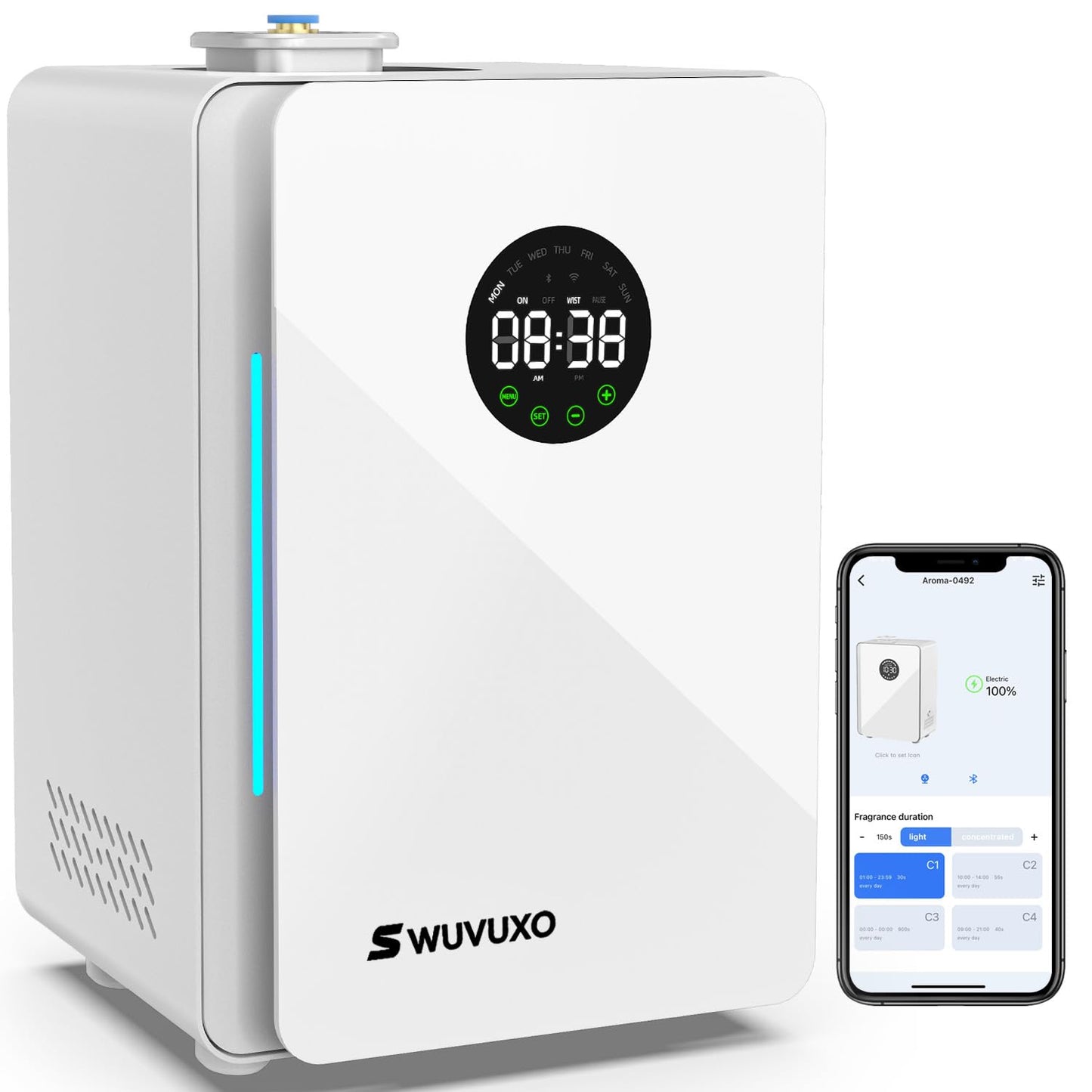 Hotel Scent Diffuser with Power Cold Air Technology – HVAC Coverage Up to 3,000 Sq Ft | White