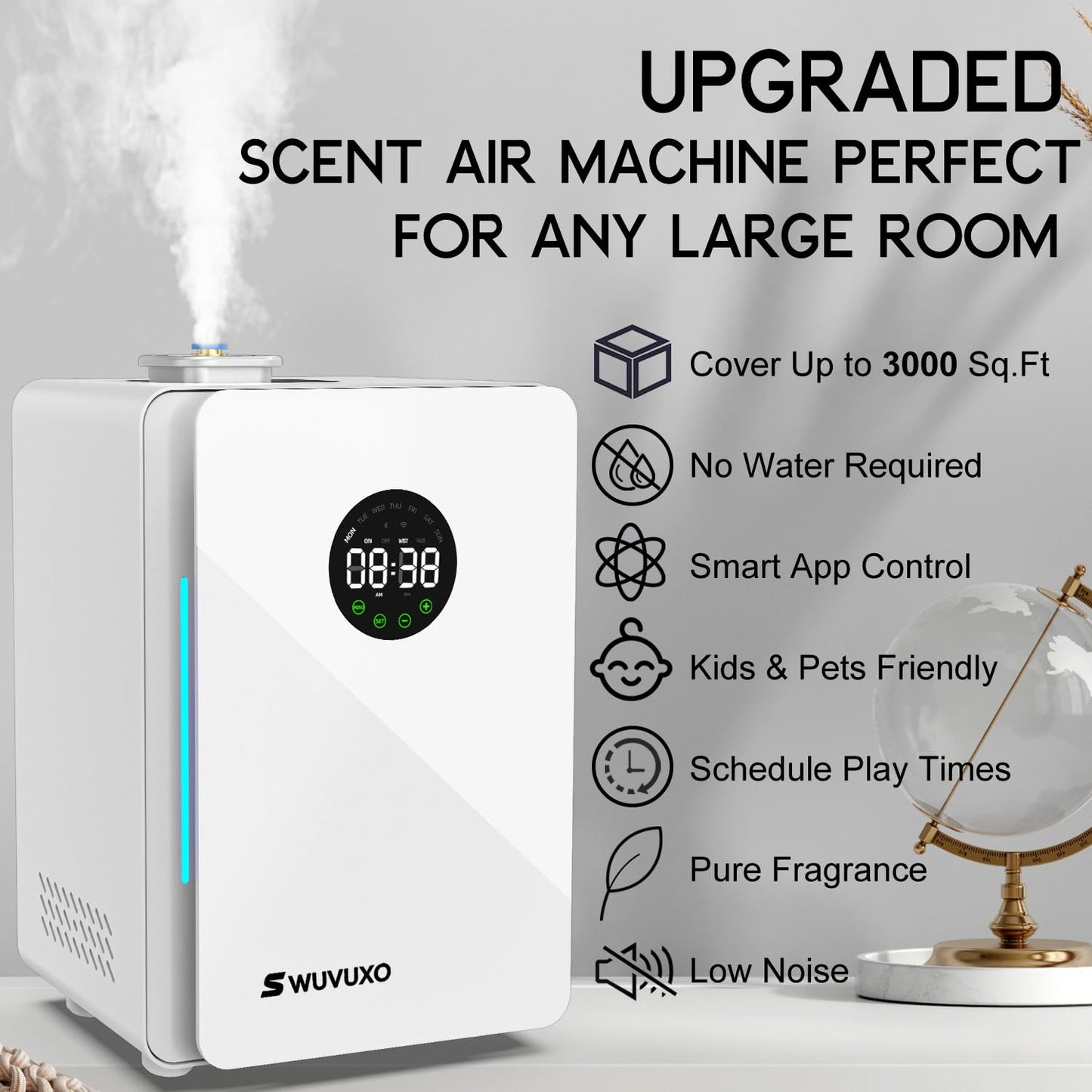 Hotel Scent Diffuser with Power Cold Air Technology – HVAC Coverage Up to 3,000 Sq Ft | White