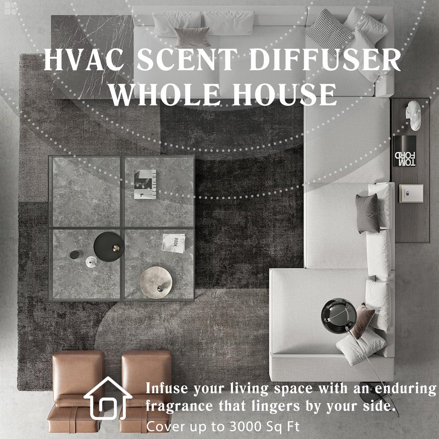 Hotel Scent Diffuser with Power Cold Air Technology – HVAC Coverage Up to 3,000 Sq Ft | White