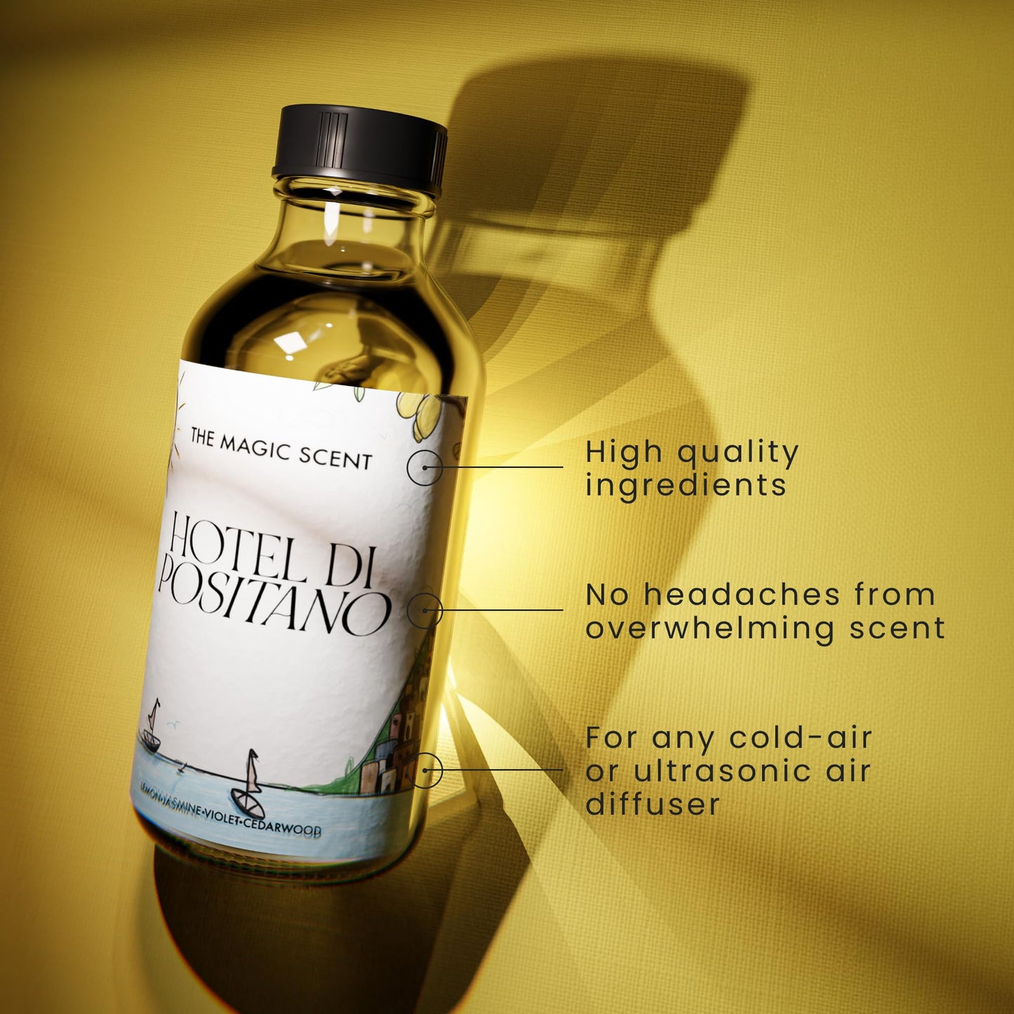 Hotel Di Positano Diffuser Oil Scents – Amalfi Coast Inspired, 8.5 fl oz (250 mL) – The Magic Scent
