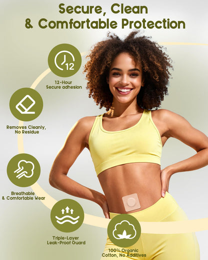 HOTRYEE 54PCS Castor Oil Patches for Belly Button - Disposable Self-Adhesive Pack, Organic Cotton
