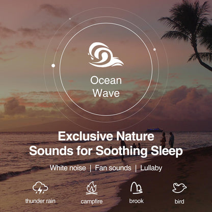 HOUSBAY Sound Machine with Alarm Clock — Dual HiFi Speakers, 21 Sounds, 10W Wireless Charger
