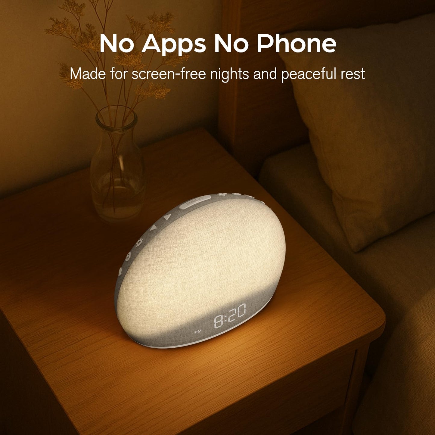 HOUSBAY Sunrise Alarm Clock – Natural Wake-Up Light, White Noise Sleep Aid, Screen-Free Design