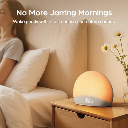 HOUSBAY Sunrise Alarm Clock – Natural Wake-Up Light, White Noise Sleep Aid, Screen-Free Design