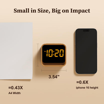 HOUSBAY Wooden Sound Machine Alarm Clock — Gentle Wake, Birdsongs & White Noise for Sleep