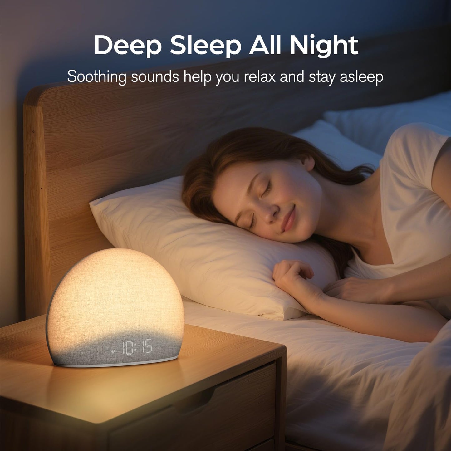 HOUSBAY Sunrise Alarm Clock – Natural Wake-Up Light, White Noise Sleep Aid, Screen-Free Design