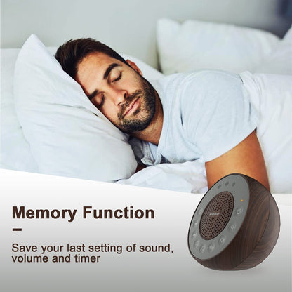 HOUSBAY White Noise Machine — 31 Sounds, 5W Speaker, Wood Grain