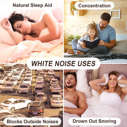HOUSBAY White Noise Machine — 31 Sounds, 5W Speaker, Wood Grain