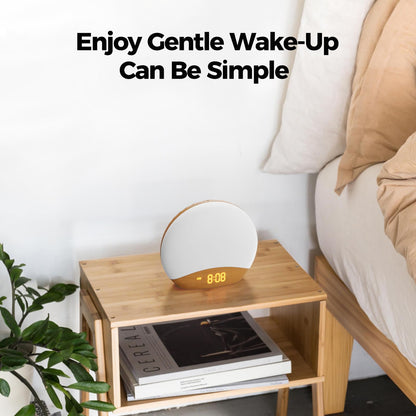 HOUSBAY Sunrise Alarm Clock & White Noise Machine – Gentle Wake, 26 Sounds, 300 Lux Night Light