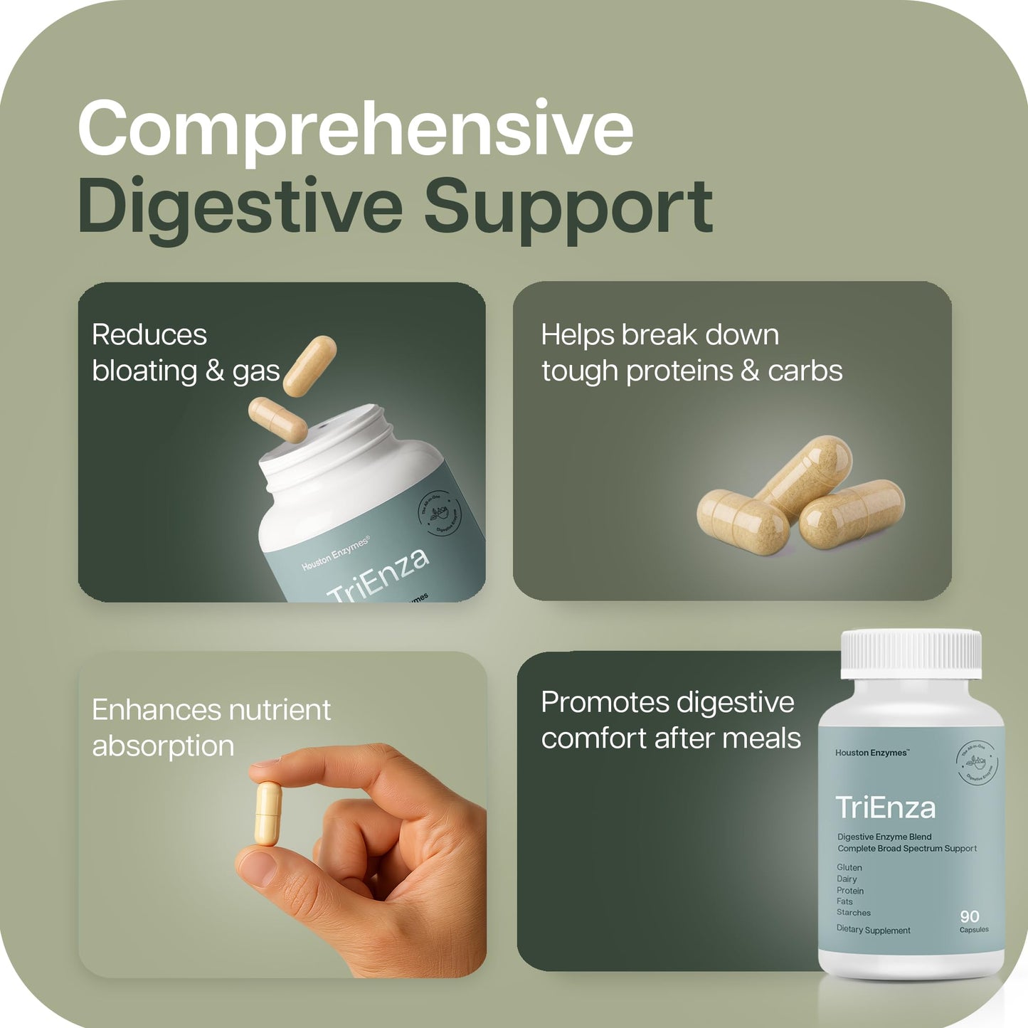 Houston Enzymes AFP Peptizyde – Protein Digestive Enzymes (90 Capsules)