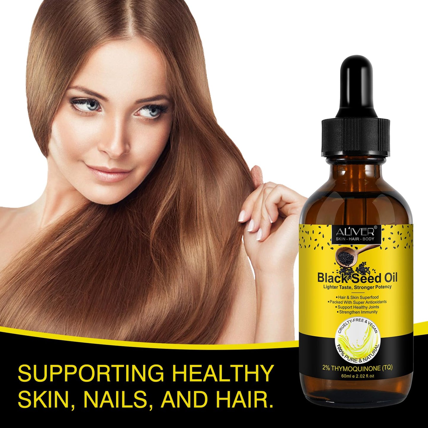 Black Seed Oil Organic Cold Pressed - 2% Thymoquinone | Turkish Nigella Sativa 60ml