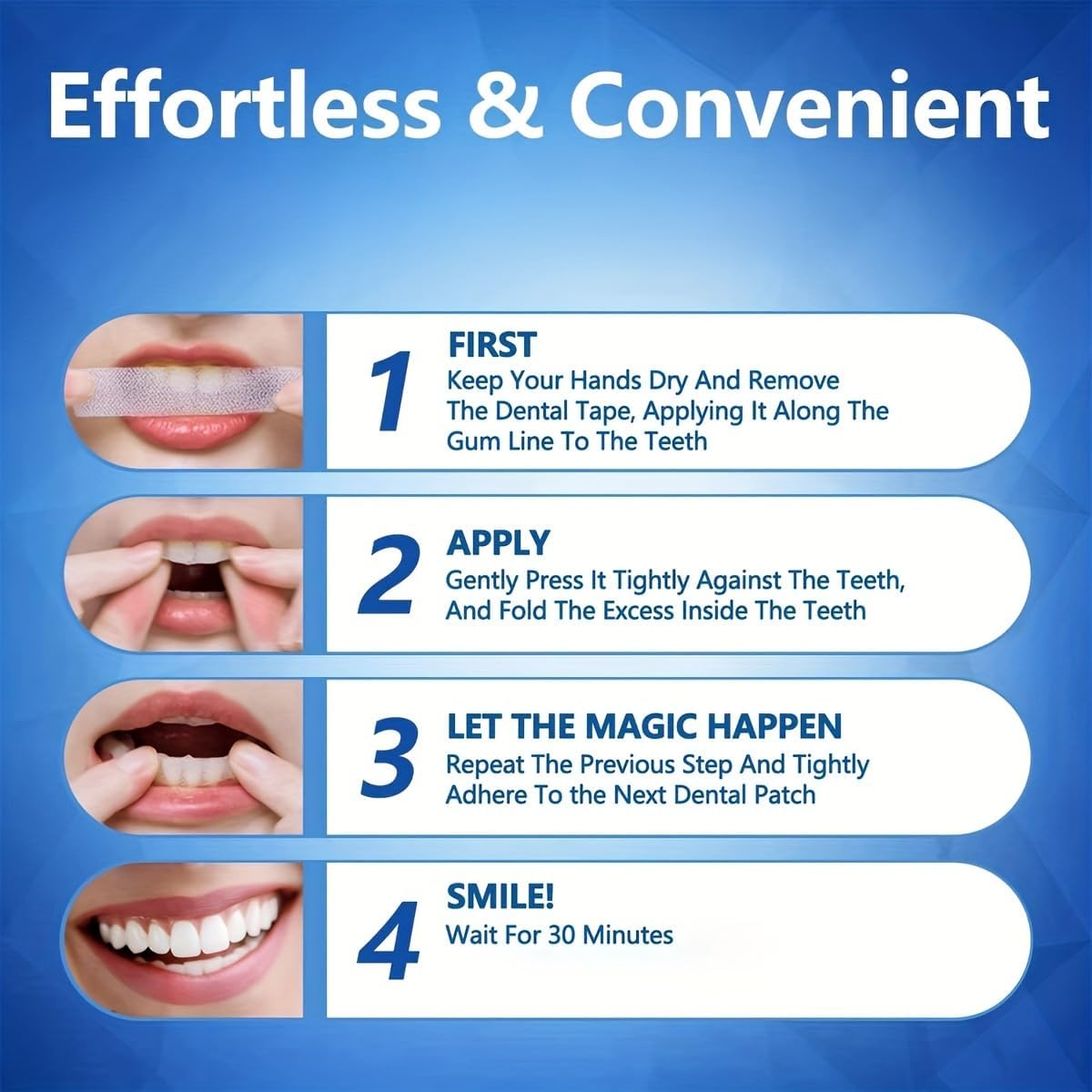 9D Sensitive Teeth Whitening Strips - Enamel-Safe, Fast Stain Removal (14 Pairs / 28 Strips)