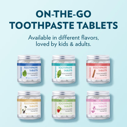 Bubblegum Toothpaste Tablets - Nano Hydroxyapatite, Fluoride-Free, 350 ct | Ecofam