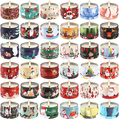 Howemon 36 Pack Christmas Scented Candles Set – Natural Soy Wax & Aromatherapy
