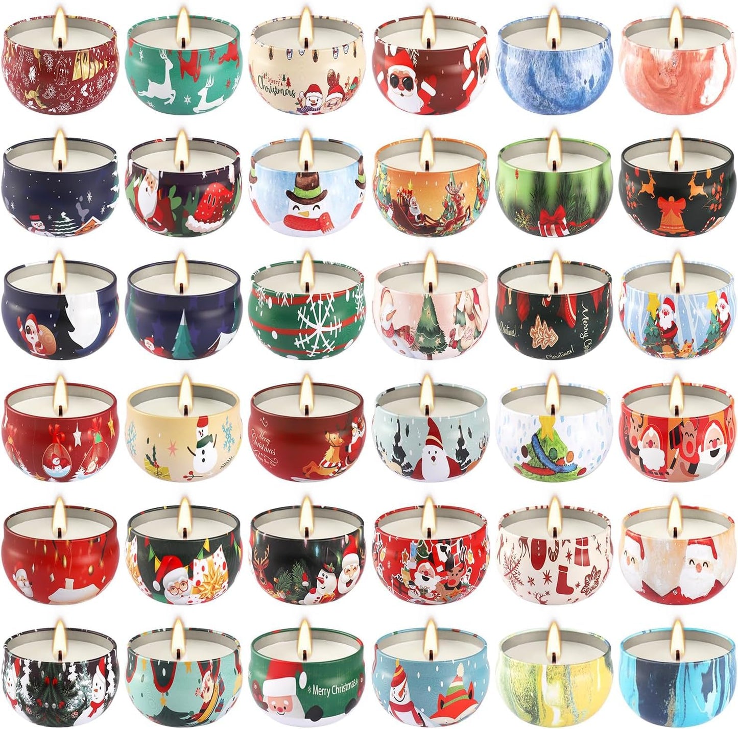Howemon 36 Pack Christmas Scented Candles Set – Natural Soy Wax & Aromatherapy