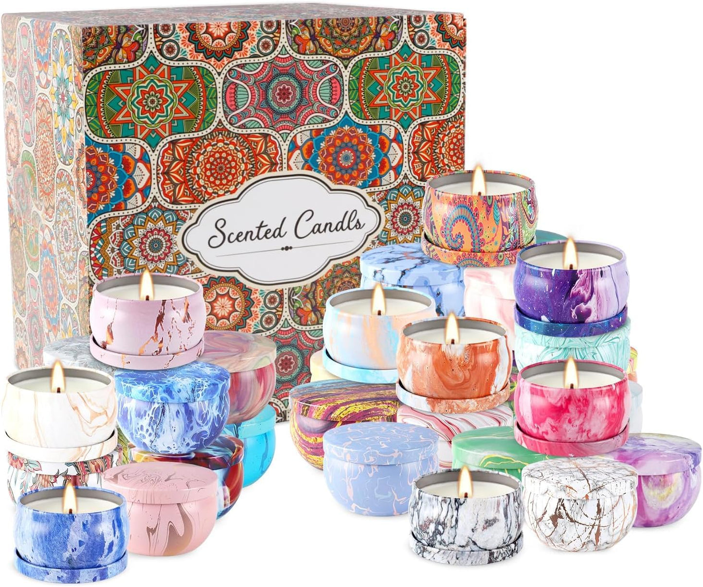 Howemon 36-Pack Scented Candles Set | 100% Soy Wax | Aromatherapy Gift
