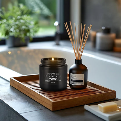 Howemon Scented Candle Set 12 Pack - Black Jar | Long-Lasting Soy Wax, Odor Elimination, Stress Relief Gift Set