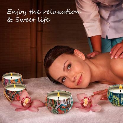 Howemon Scented Candles Gift Set - 16 Pack | Natural Soy Wax Travel Tin