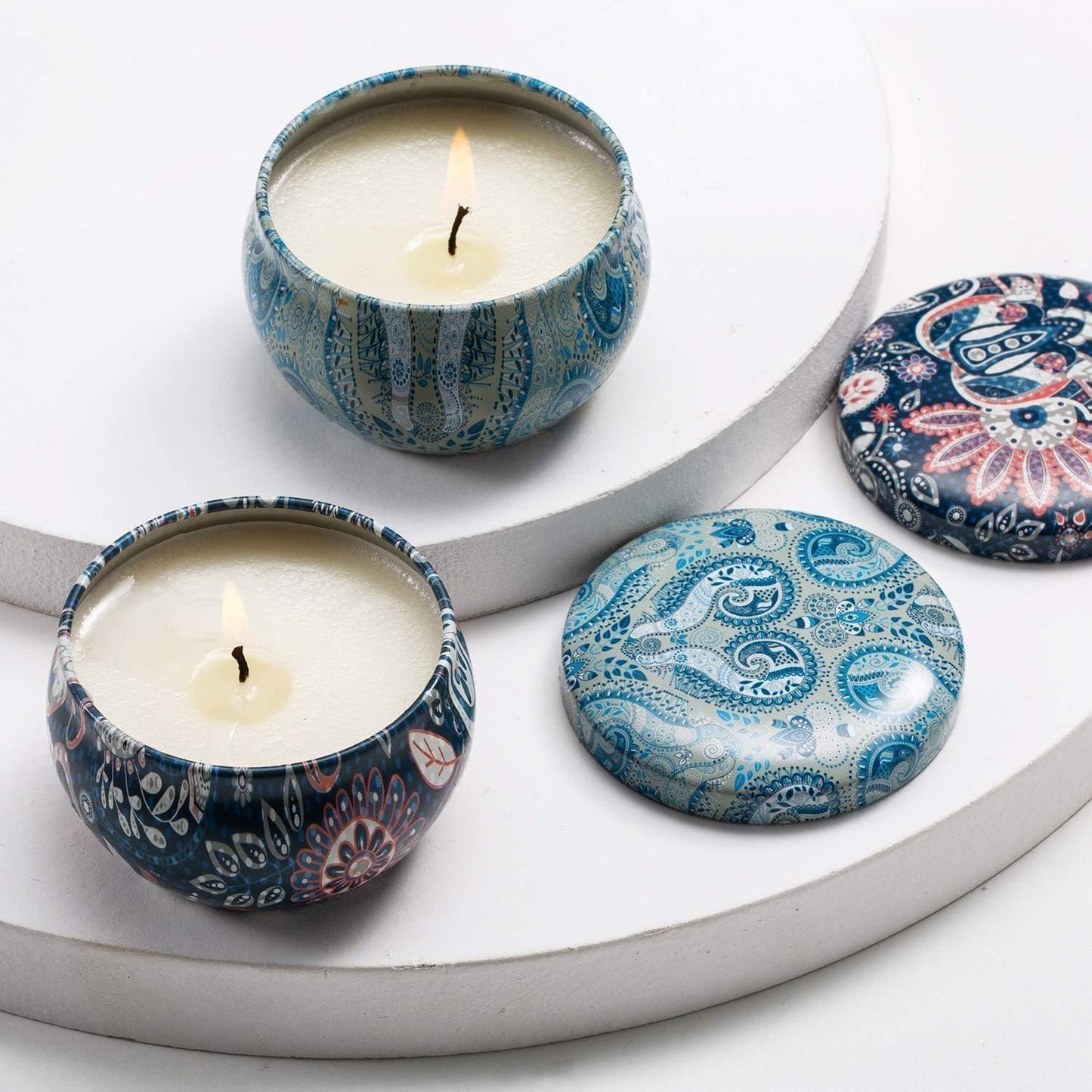 Howemon Scented Candles Gift Set - 16 Pack | Natural Soy Wax Travel Tin