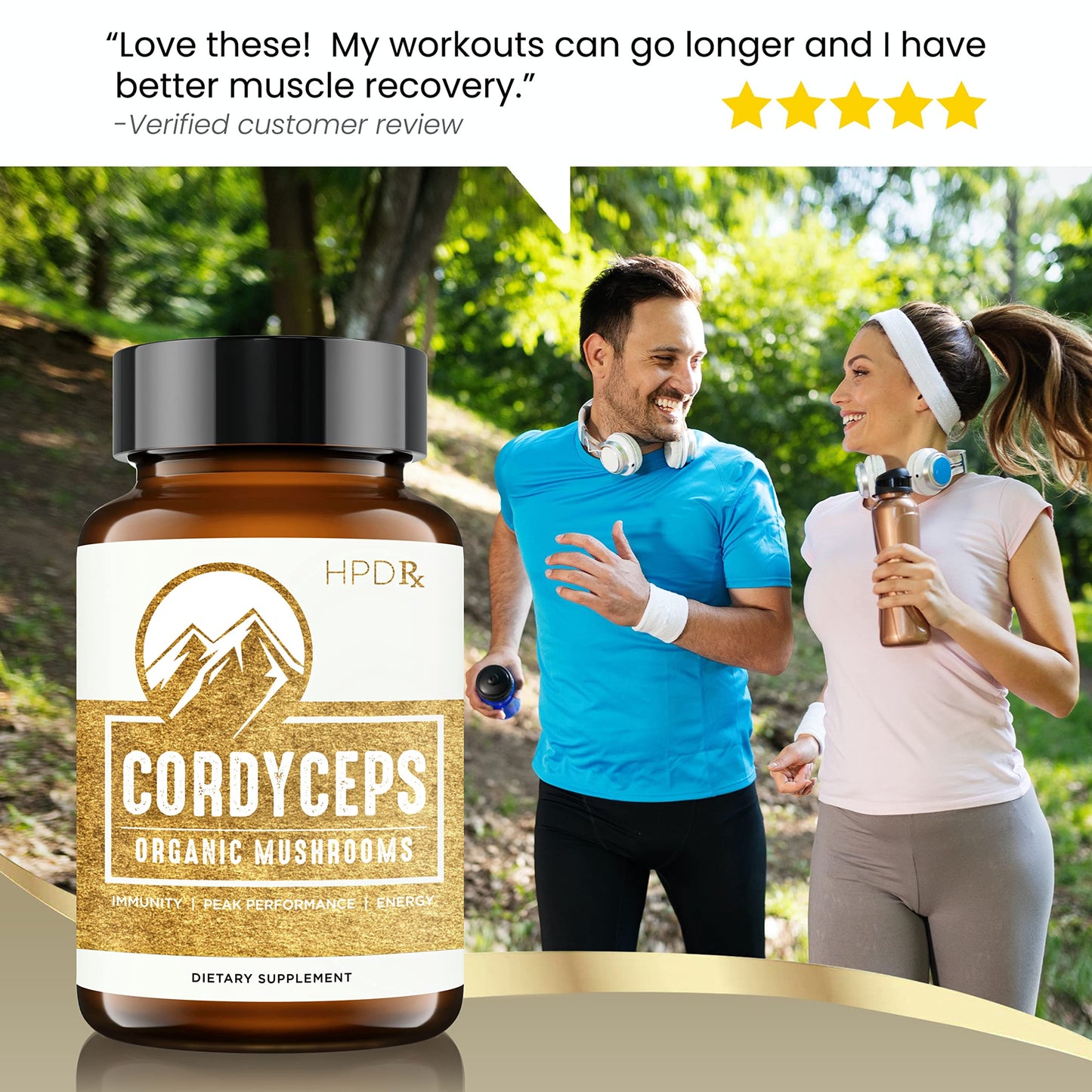 HPD Rx Organic Cordyceps – Energy, Endurance & Immunity | 2250 mg, 120 Capsules