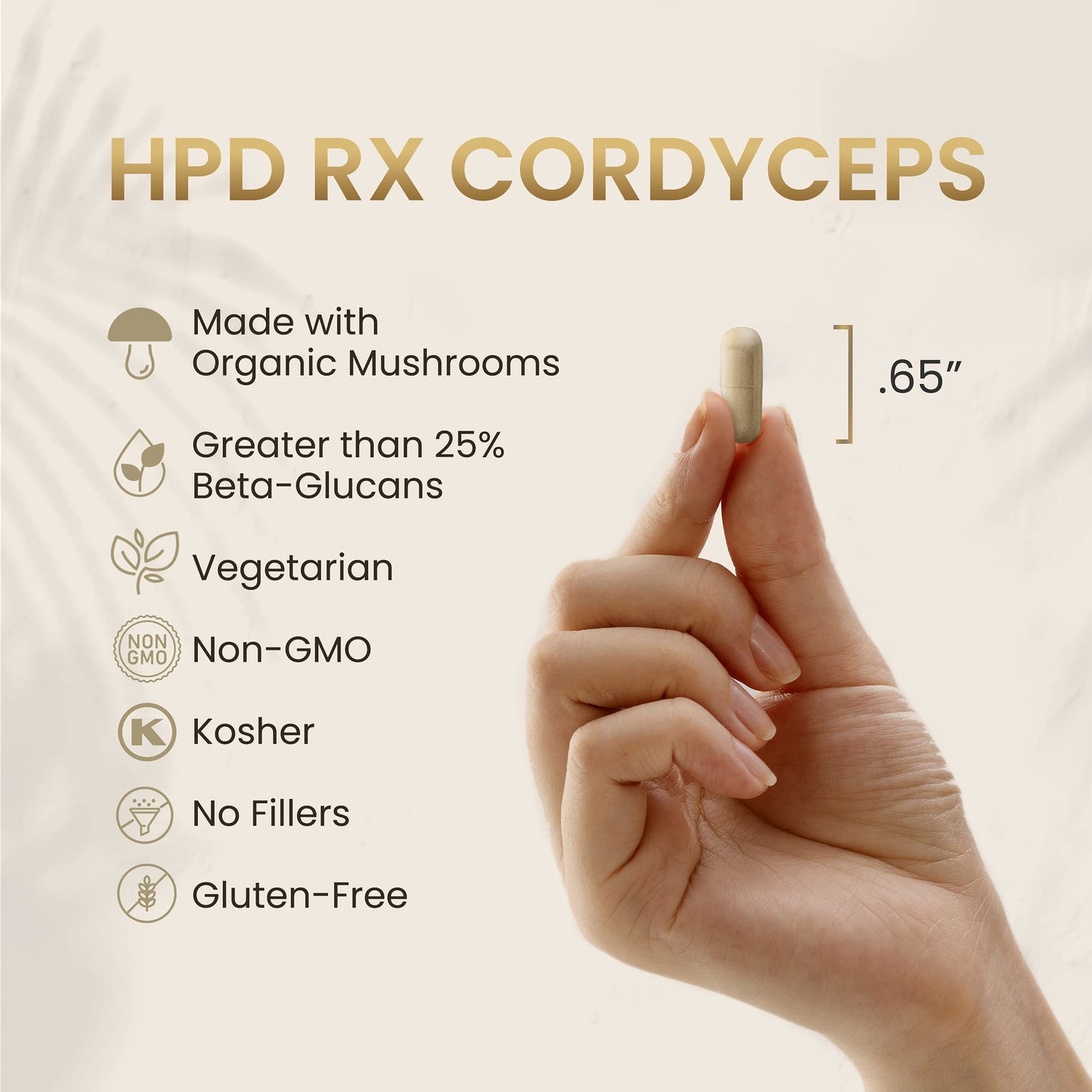 HPD Rx Organic Cordyceps – Energy, Endurance & Immunity | 2250 mg, 120 Capsules