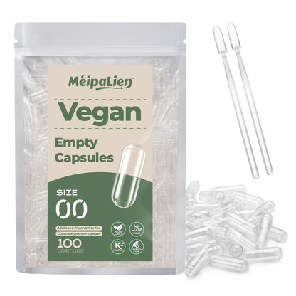 HPMC Empty Capsules 00-100 – Clear, Plant-Based, Vegetarian, Halal, Non-GMO