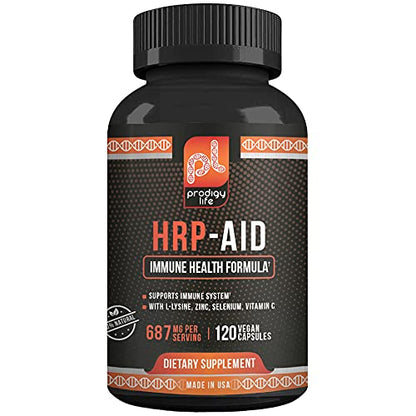 HRP-Aid Premium Herpes Support - L-Lysine Immune Support Supplement (120 ct)