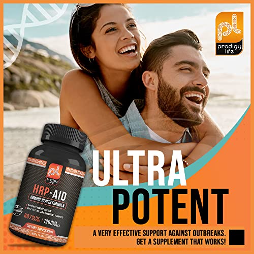 HRP-Aid Premium Herpes Support - L-Lysine Immune Support Supplement (120 ct)