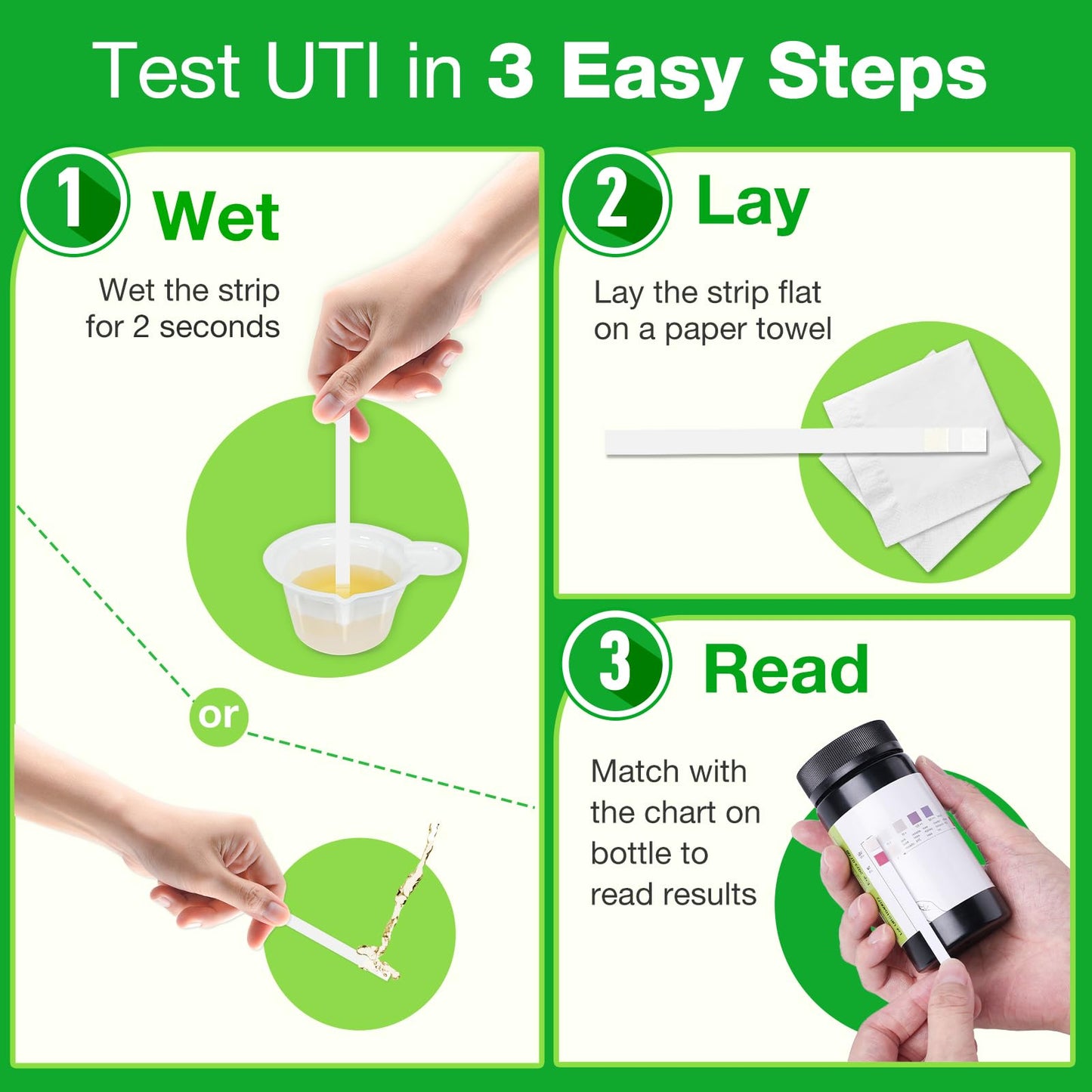 Easy@Home UTI Test Strips – 25 Tests | Instant Urine Test Kit for UTI Infections (UTI-25P)