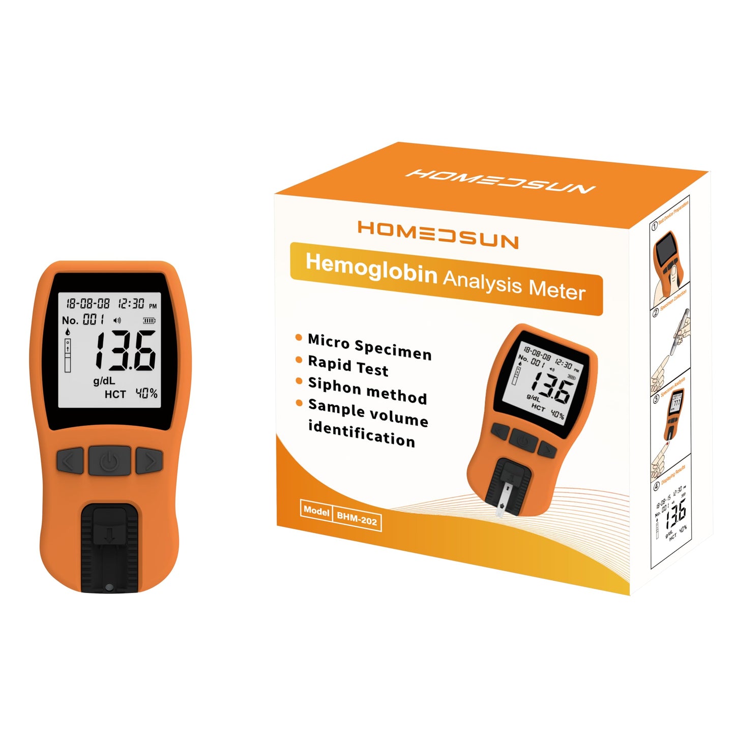 HSBHM-202 Siphon Method Hemoglobin Analyzer – Fast Home Hb Testing Kit