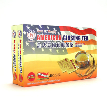 Hsu's American Ginseng Tea Bags – 40-Count Box (Wisconsin-Grown) SKU 1038