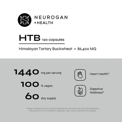 Neurogan Himalayan Tartary Buckwheat Capsules - 1440 mg | Digestive Support | Gluten-Free | Made in USA