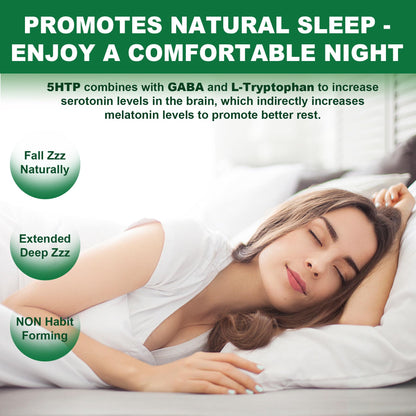 5-HTP GABA Gummies + L-Theanine & Vitamin D3 — Melatonin-Free Relaxation (Pack of 2)