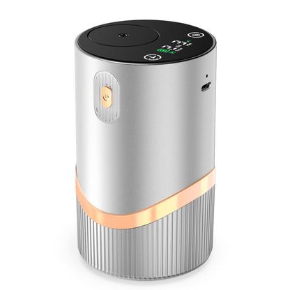 Huachuang Waterless Nebulizing Diffuser (Silver) – Portable Car & Home Aromatherapy, 4 Mist Levels