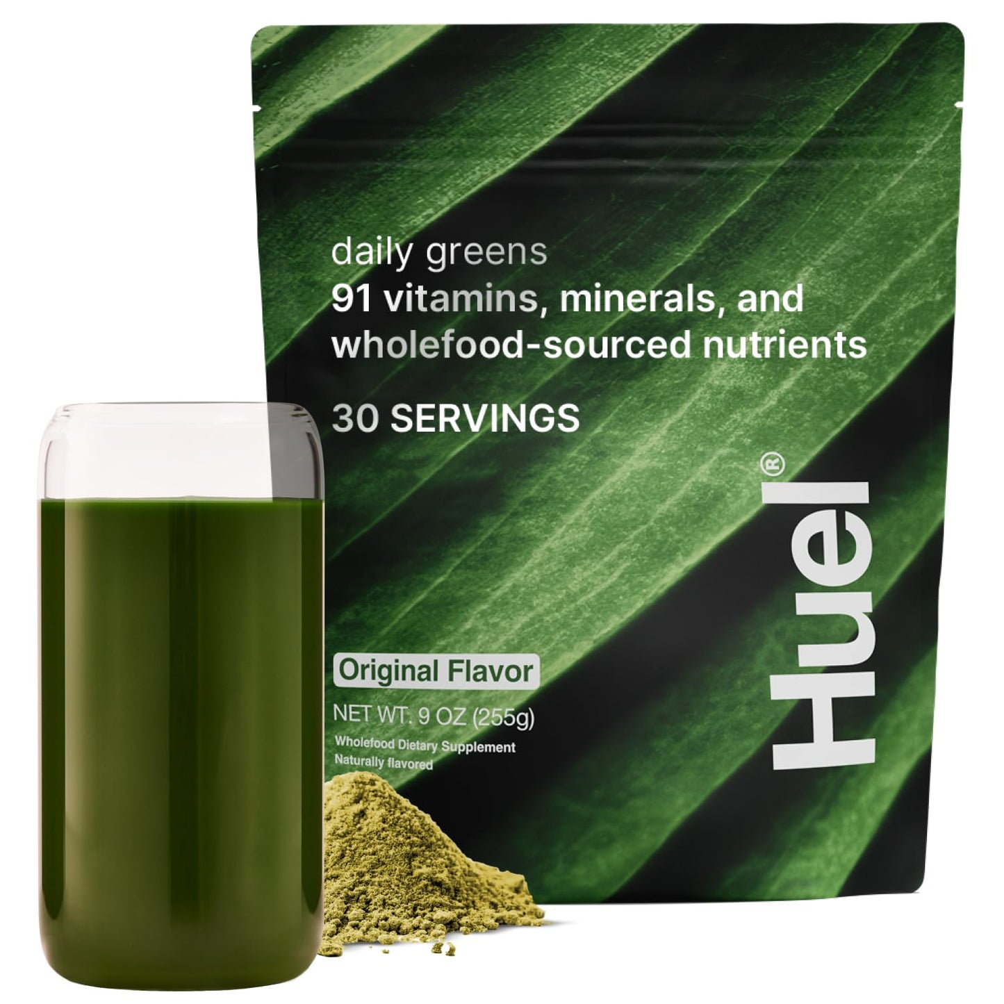Huel Daily Greens | Superfood Greens Powder with 91 Vitamins & Minerals, Probiotics, Adaptogens | 30 Servings
