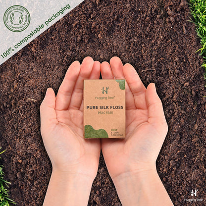 Hugging Tree Natural Silk Dental Floss Refills – PFAS-Free, Zero-Waste Mint (5 Pack, 33 Yards Each)