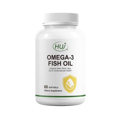 HUJ Omega 3 Fish Oil 1000mg Softgels – EPA+DPA, Heart, Brain, Skin, Eyes & Cardiovascular Support | 60 Softgels