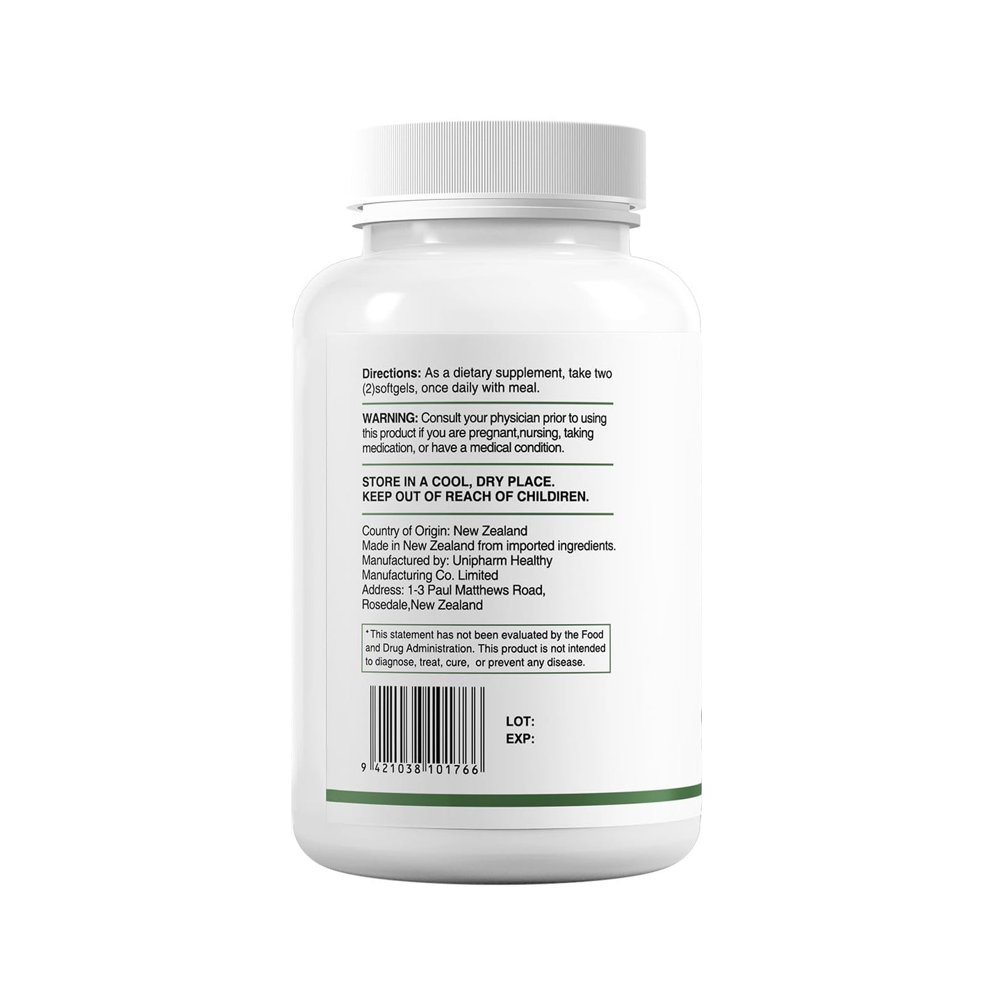 HUJ Omega 3 Fish Oil 1000mg Softgels – EPA+DPA, Heart, Brain, Skin, Eyes & Cardiovascular Support | 60 Softgels