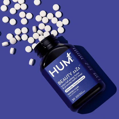 HUM Beauty zzZz Melatonin Sleep Supplement – 3mg, Vegan, Gluten Free, 30 Tablets