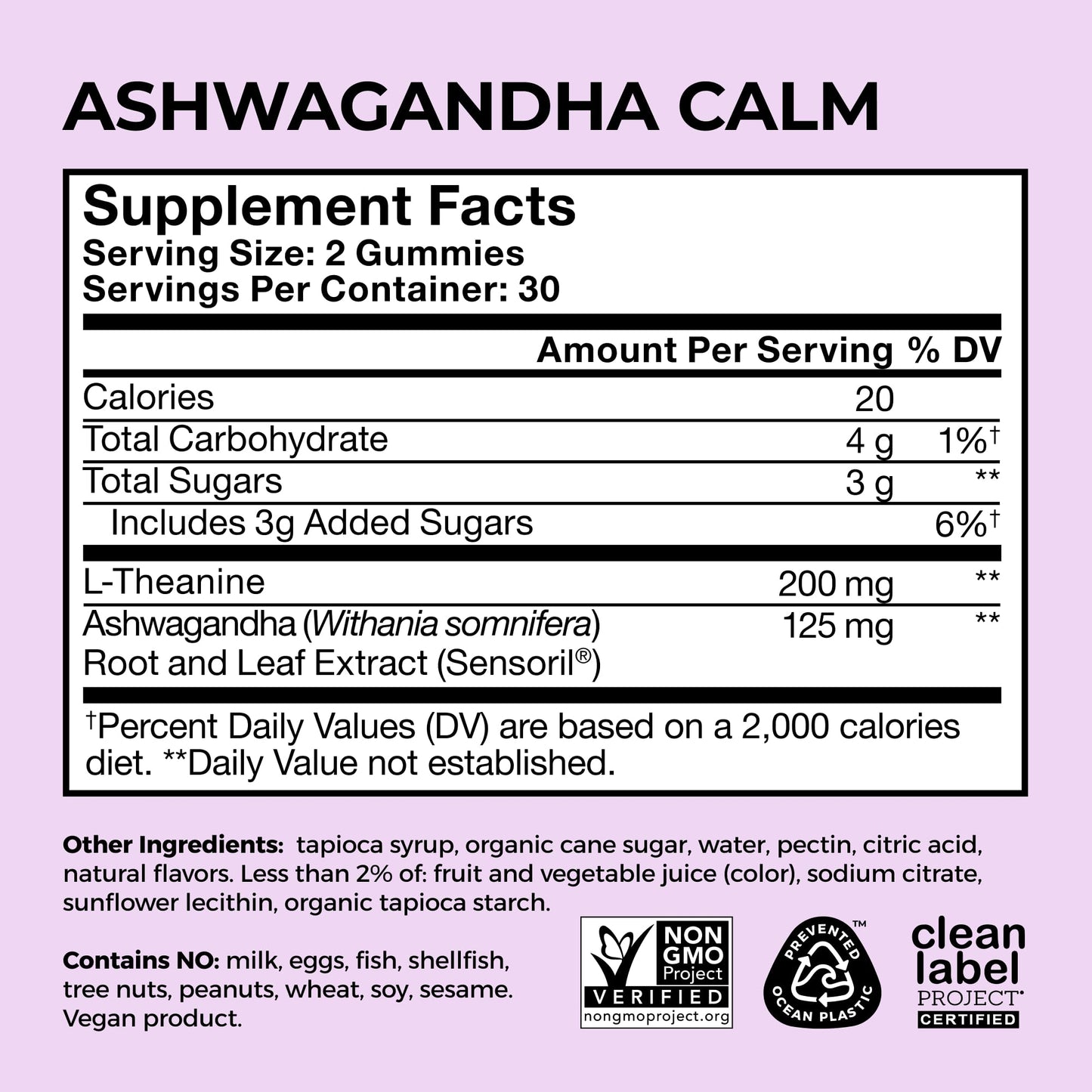 HUM Calm Ashwagandha Gummies with L-Theanine – Relaxation & Clarity (60 Gummies)