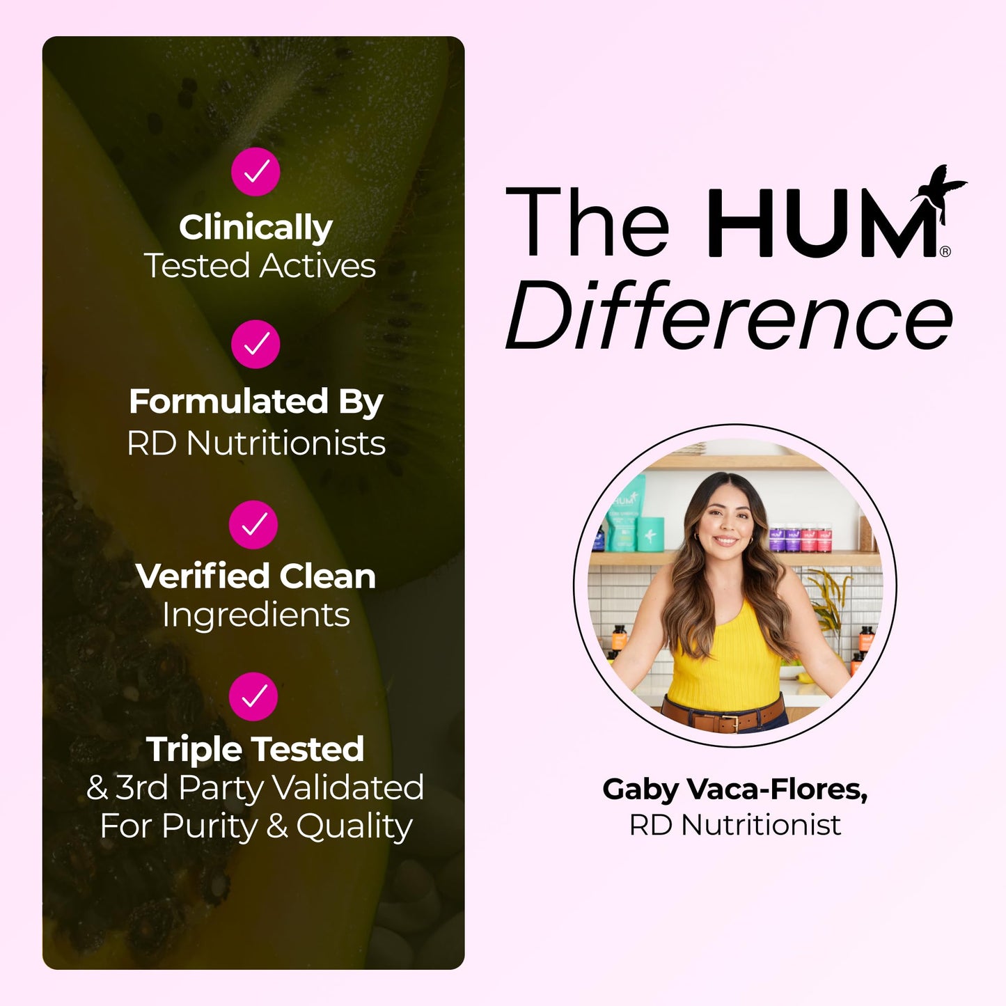 HUM Hair Growth Gummies with Biotin, Zinc & B12 – 60 Gummies