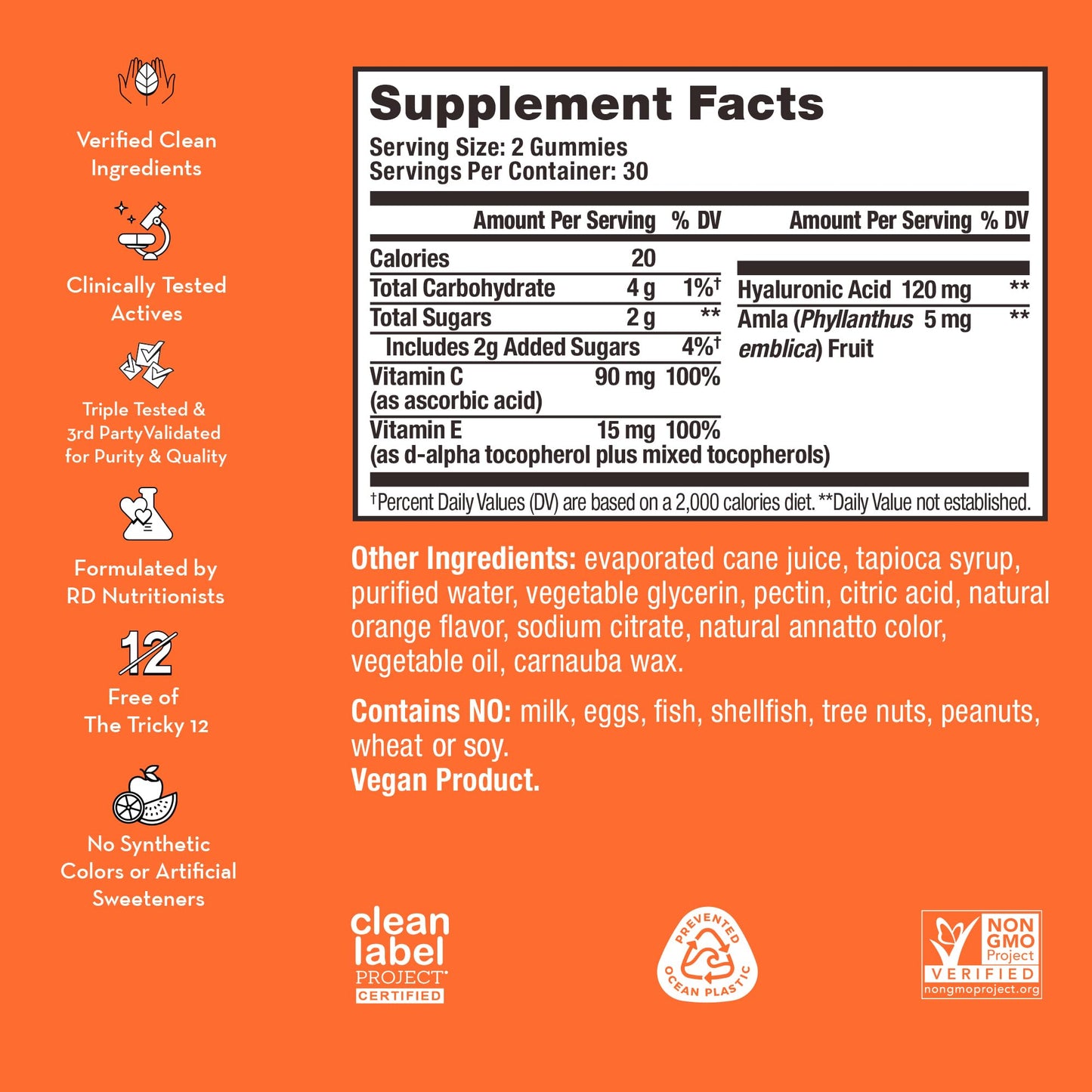 HUM Hyaluronic Glow Gummies – Low Molecular HA, Amla Vitamin C, Vitamin E