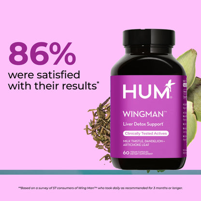 HUM Wing Man Liver Support Supplement – Milk Thistle, Dandelion Root & Artichoke Leaf Extract | 60 Capsules