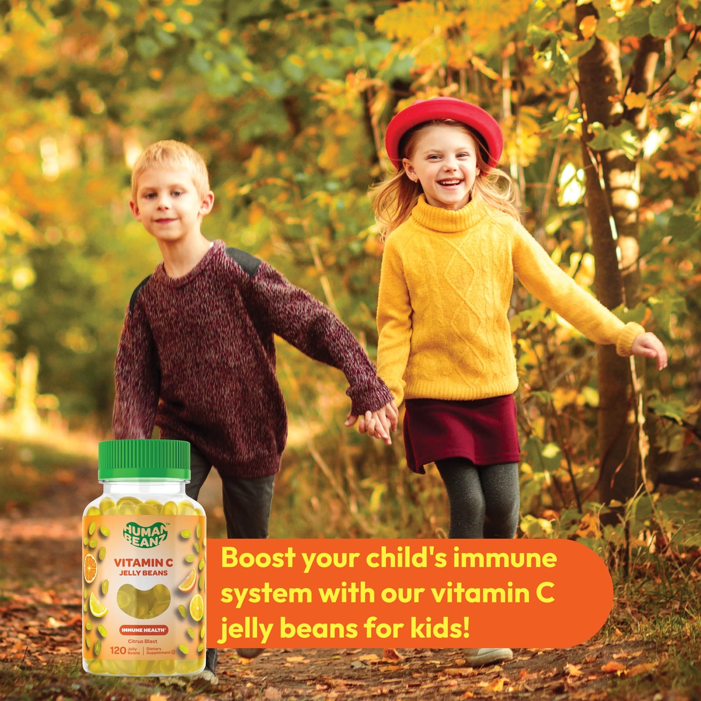 Human Beanz Vitamin C Jelly Beans for Kids | Immune Support, Vegetarian, Kosher