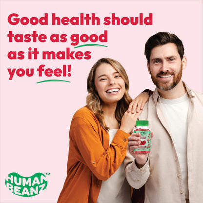 Human Beanz Vitamin D3 Jelly Bean Gummies for Adults – 2000 IU, Immunity Support, 120 Strawberry Blast, Kosher