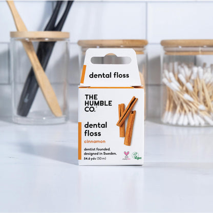 The Humble Co Cinnamon Dental Floss - 4-Pack | Vegan Expanding Floss, 220 Yards