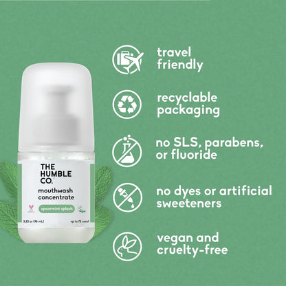 The Humble Co Mouthwash Concentrate – Fluoride Free Spearmint (Travel Size)